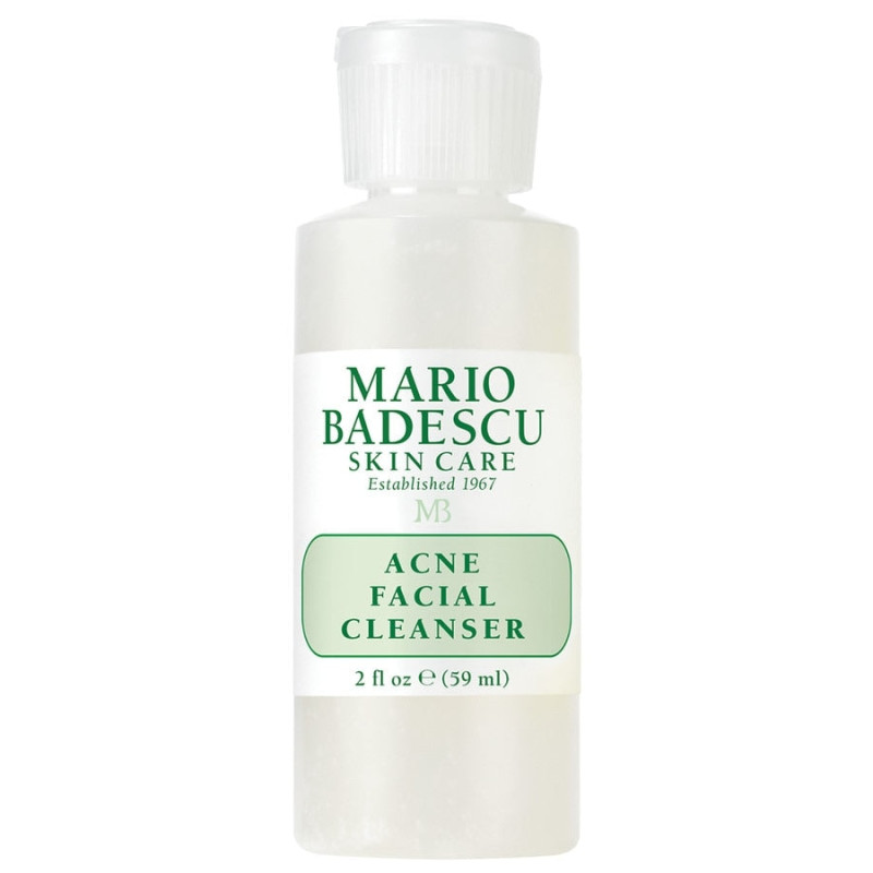 Flasche Mario Badescu Acne Facial Cleanser, 59 ml, weißer Hintergrund.