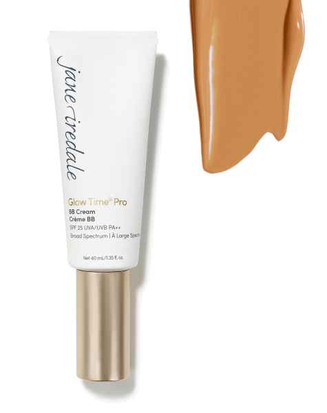 Jane Iredale Glow Time Pro BB Cream GT10, SPF 25, 40 ml, Tube und Farbprobe.