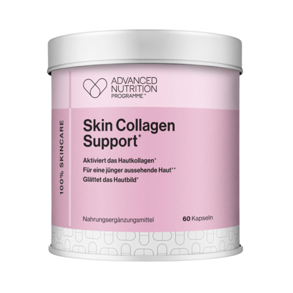 Dose Skin Collagen Support Nahrungsergänzungsmittel mit 60 Kapseln zur Unterstützung der Hautkollagenbildung.