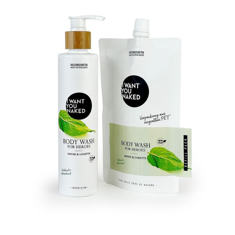I want you naked BODY WASH for Heroes mit Limette & Minze 250ml Refill
