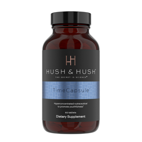 Hush & Hush TimeCapsule Nahrungsergänzungsmittel, 60 Tabletten, zur Förderung der Jugendlichkeit.