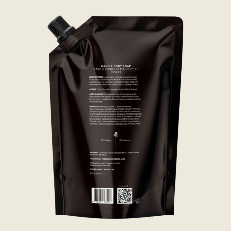 RAAW Alchemy Hand & Body Wash No Vacancy Refill Flüssigseife