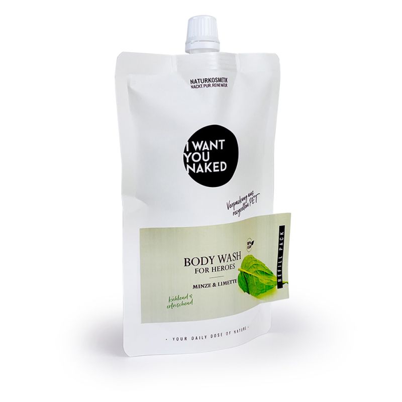 I want you naked BODY WASH for Heroes mit Limette & Minze 250ml Refill