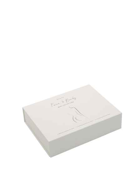 Weiße Box mit der Aufschrift 'Face & Body Mini Collection' auf weißem Hintergrund.