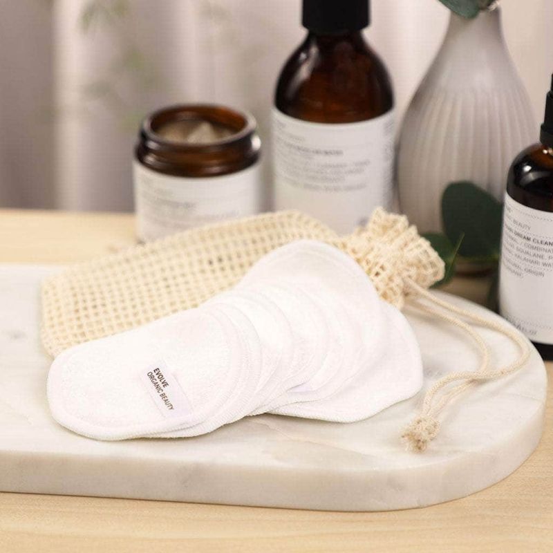 EVOLVE Organic Beauty Bamboo Reusable Makeup Remover Pads
