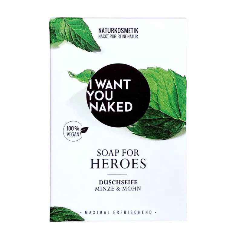 I want you naked SOAP FOR HEROES Duschseife mit Minze & Mohn
