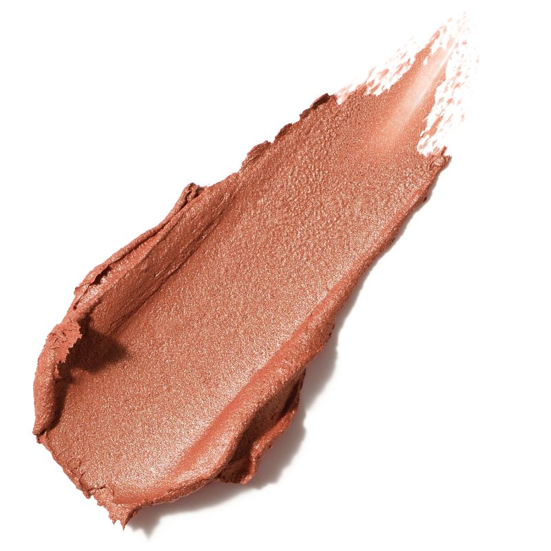 Nahaufnahme eines roséfarbenen Creme-Rouges auf weißem Hintergrund.