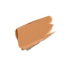Ein brauner Make-up-Farbton auf weißem Hintergrund.